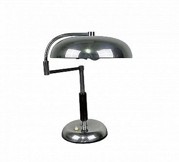 Metal and wood jointed ministerial table lamp, 1960s