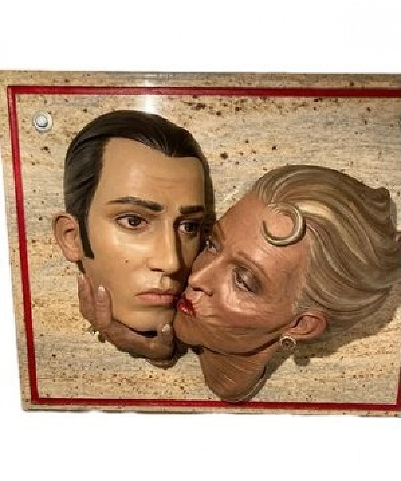 P. Schmidlin, Donna anziana con gigolò, scultura in bronzo, anni '90 5