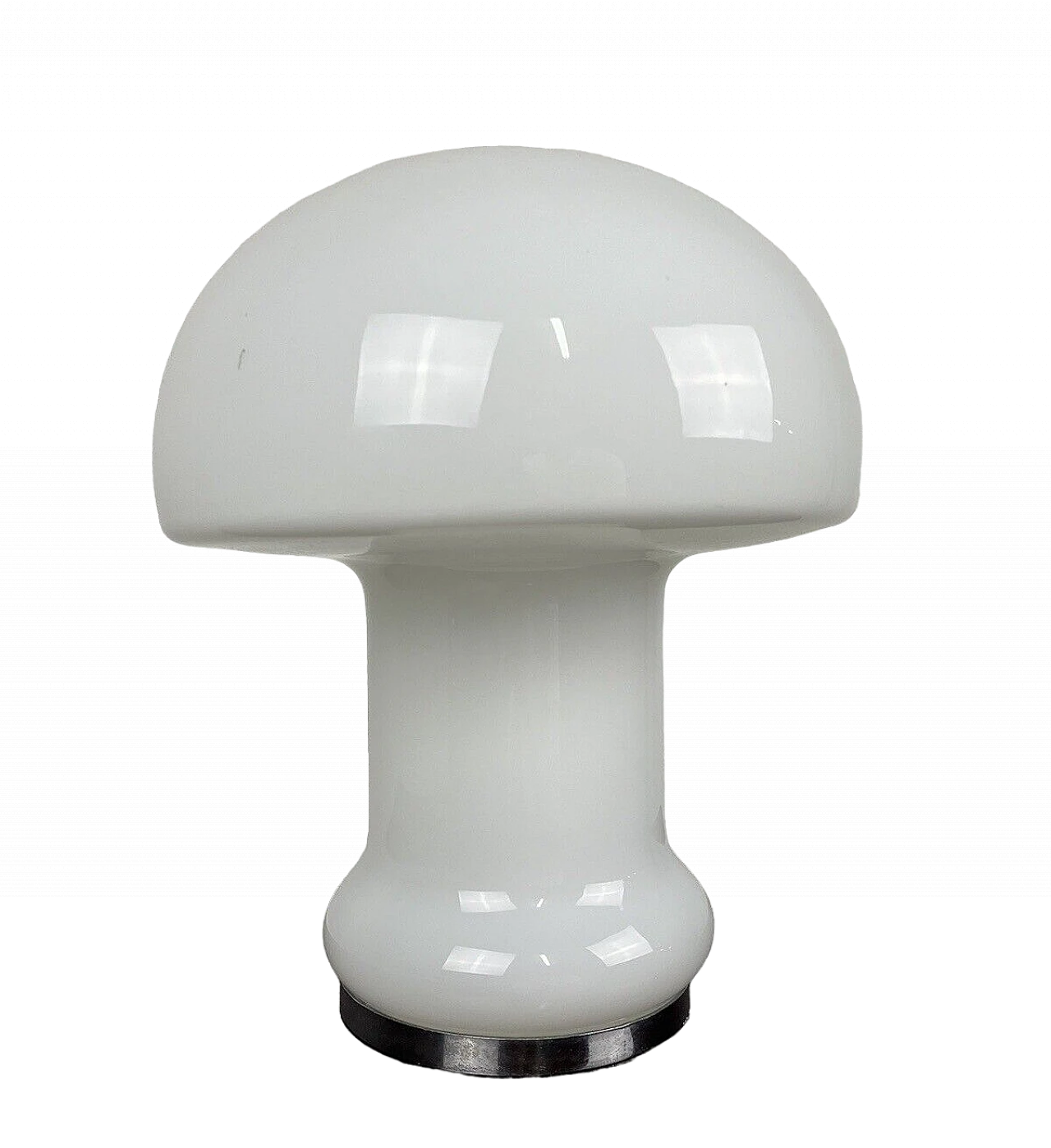 Space Age glass and metal mushroom table lamp, 1970s 12