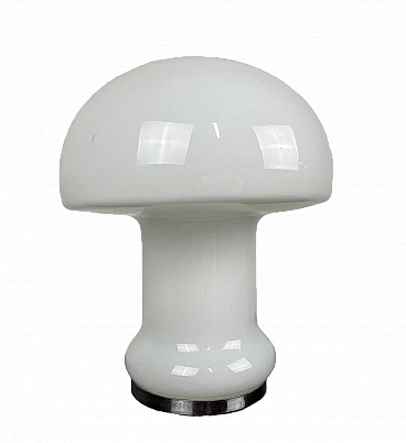 Space Age glass and metal mushroom table lamp, 1970s