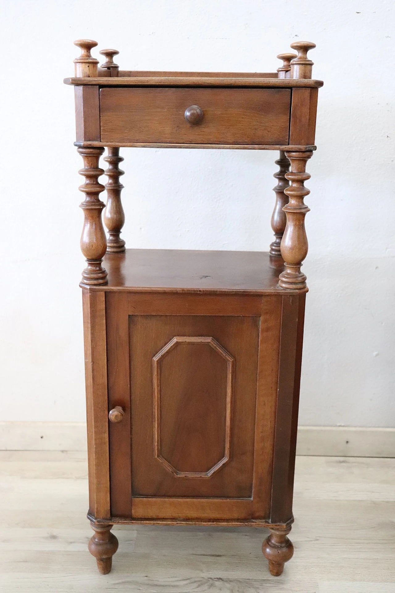 Pair of Louis Philippe solid walnut bedside tables, mid-19th century 3