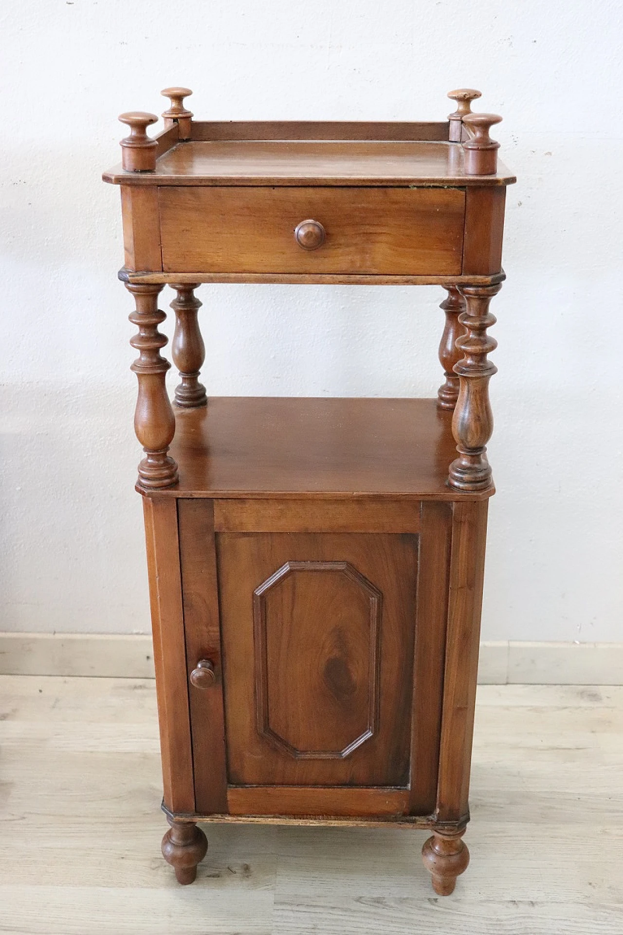 Pair of Louis Philippe solid walnut bedside tables, mid-19th century 5