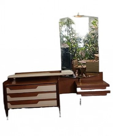 Mahogany, marbe & brass dressing table by V. Dassi for Dassi, 1950s