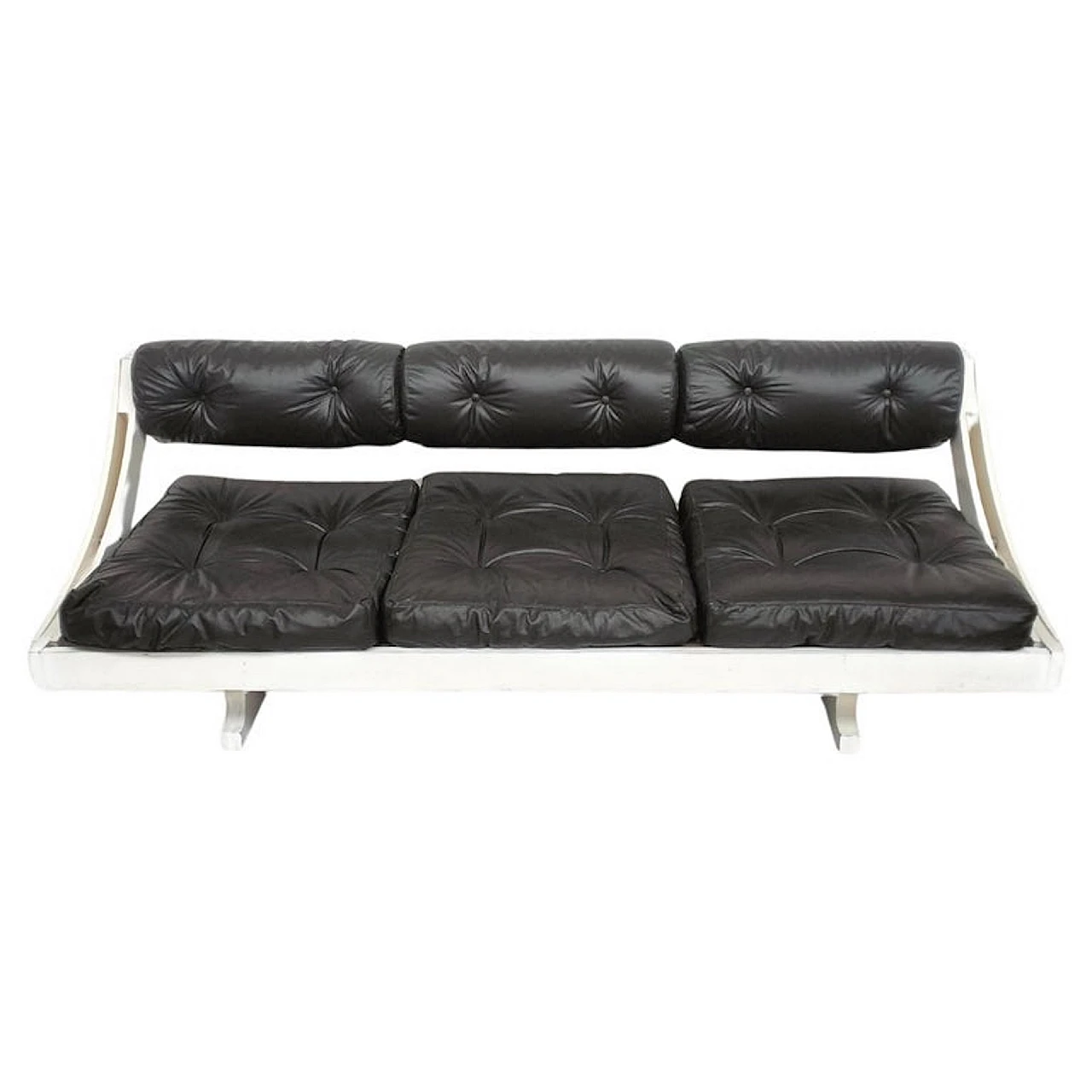 Black leather GS-195 sofa by Gianni Songia for Sormani, 1960s 1