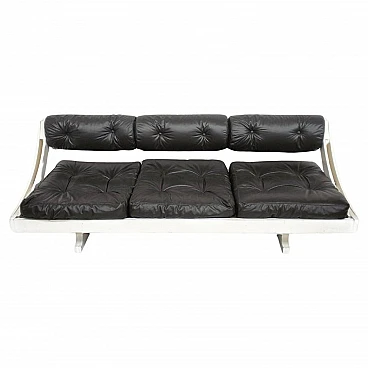 Black leather GS-195 sofa by Gianni Songia for Sormani, 1960s