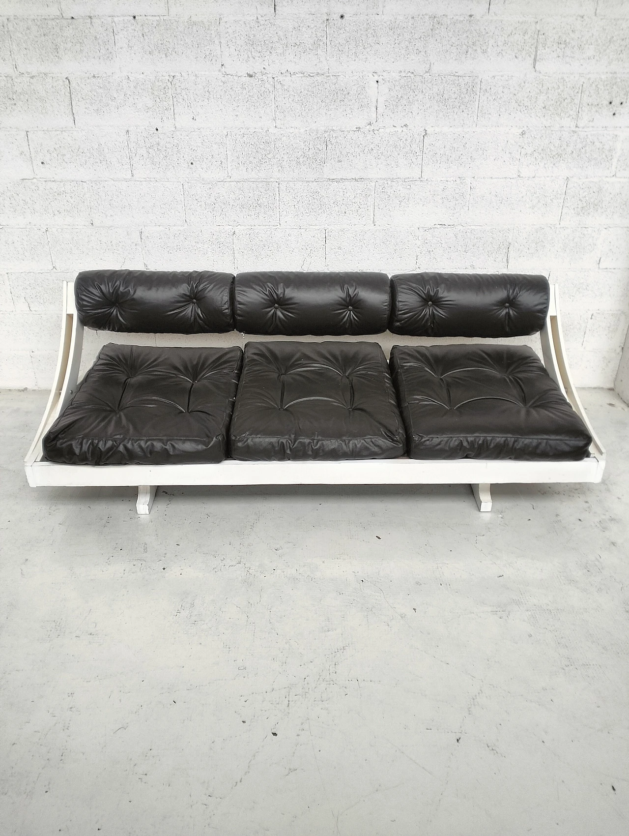 Black leather GS-195 sofa by Gianni Songia for Sormani, 1960s 5