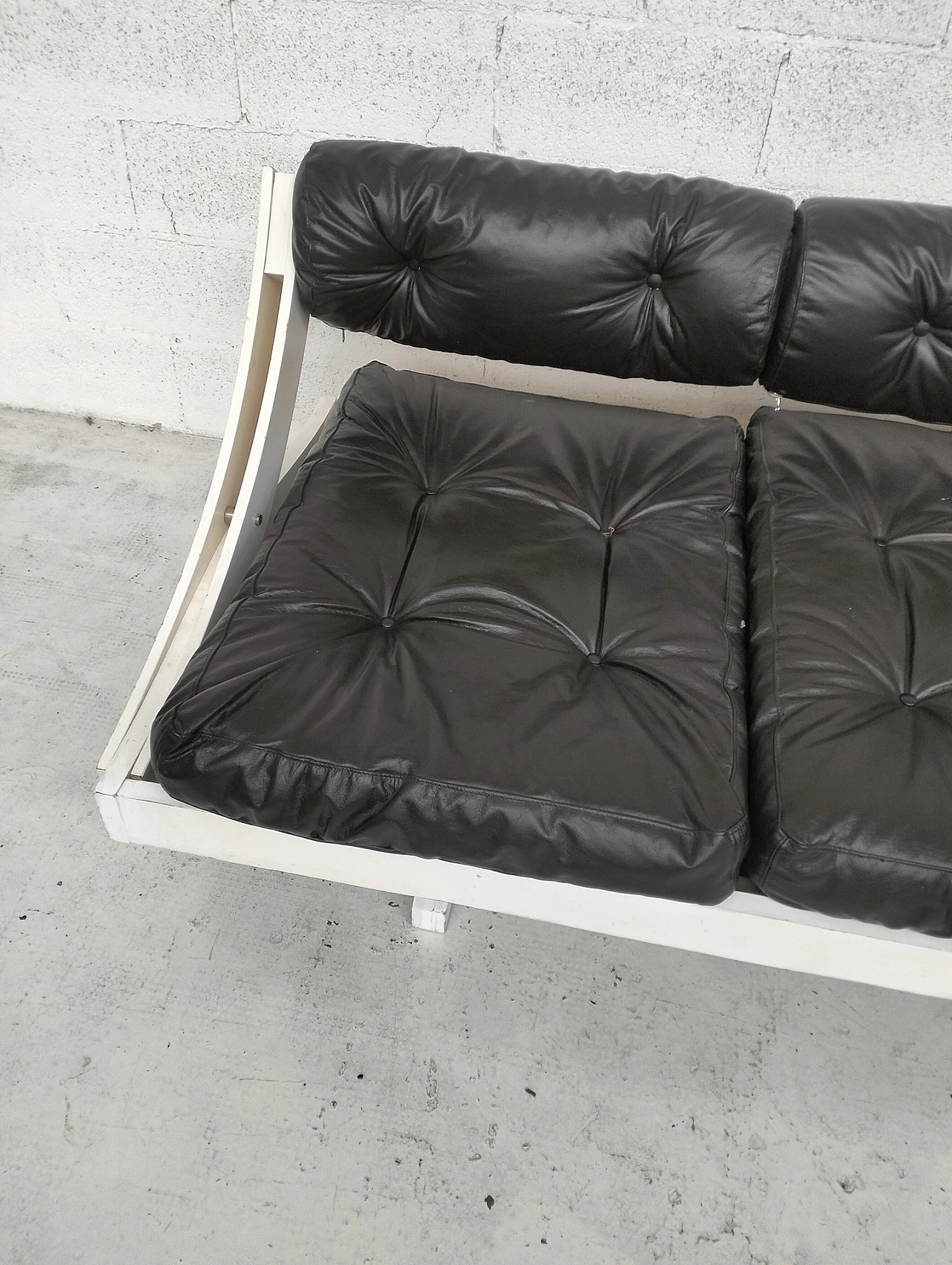 Black leather GS-195 sofa by Gianni Songia for Sormani, 1960s 6