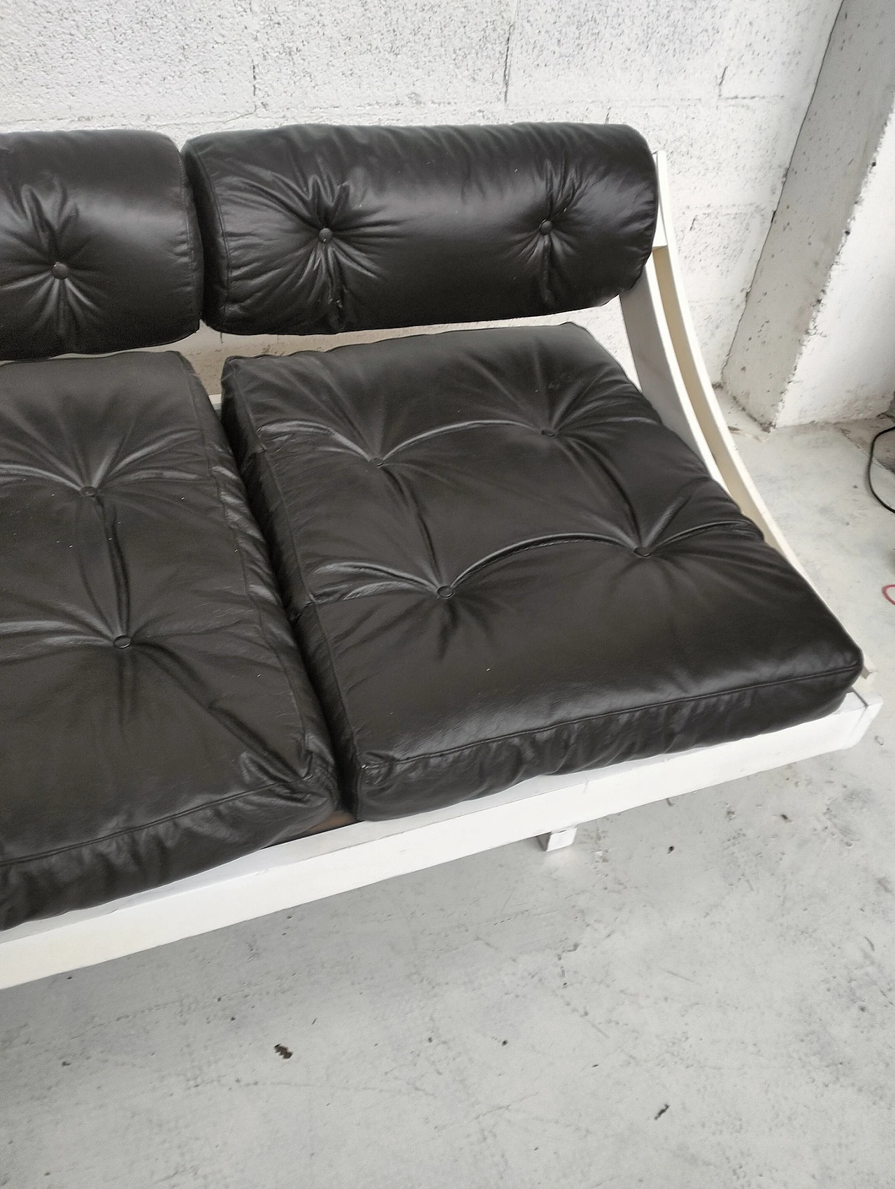 Black leather GS-195 sofa by Gianni Songia for Sormani, 1960s 8