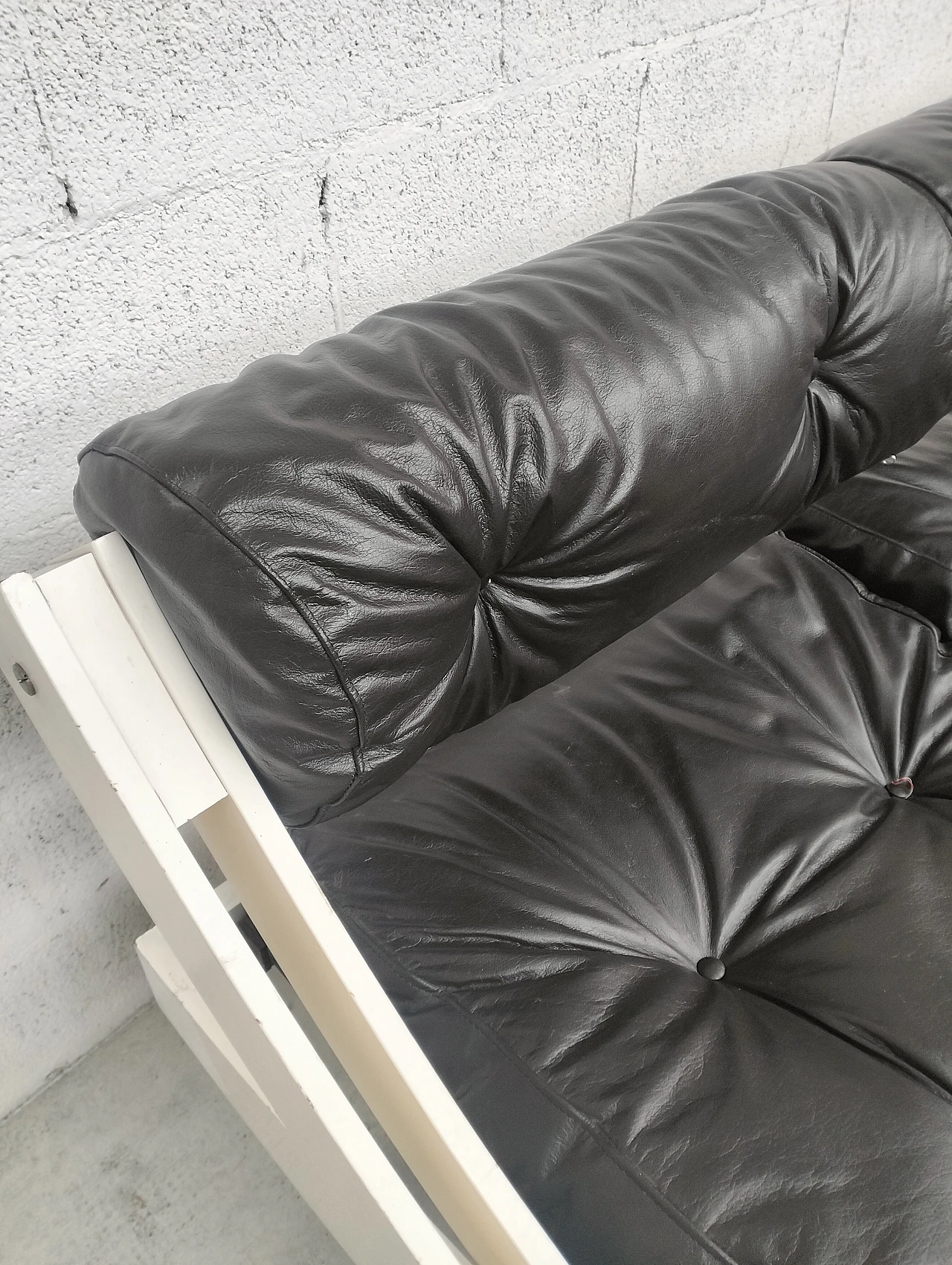 Black leather GS-195 sofa by Gianni Songia for Sormani, 1960s 12