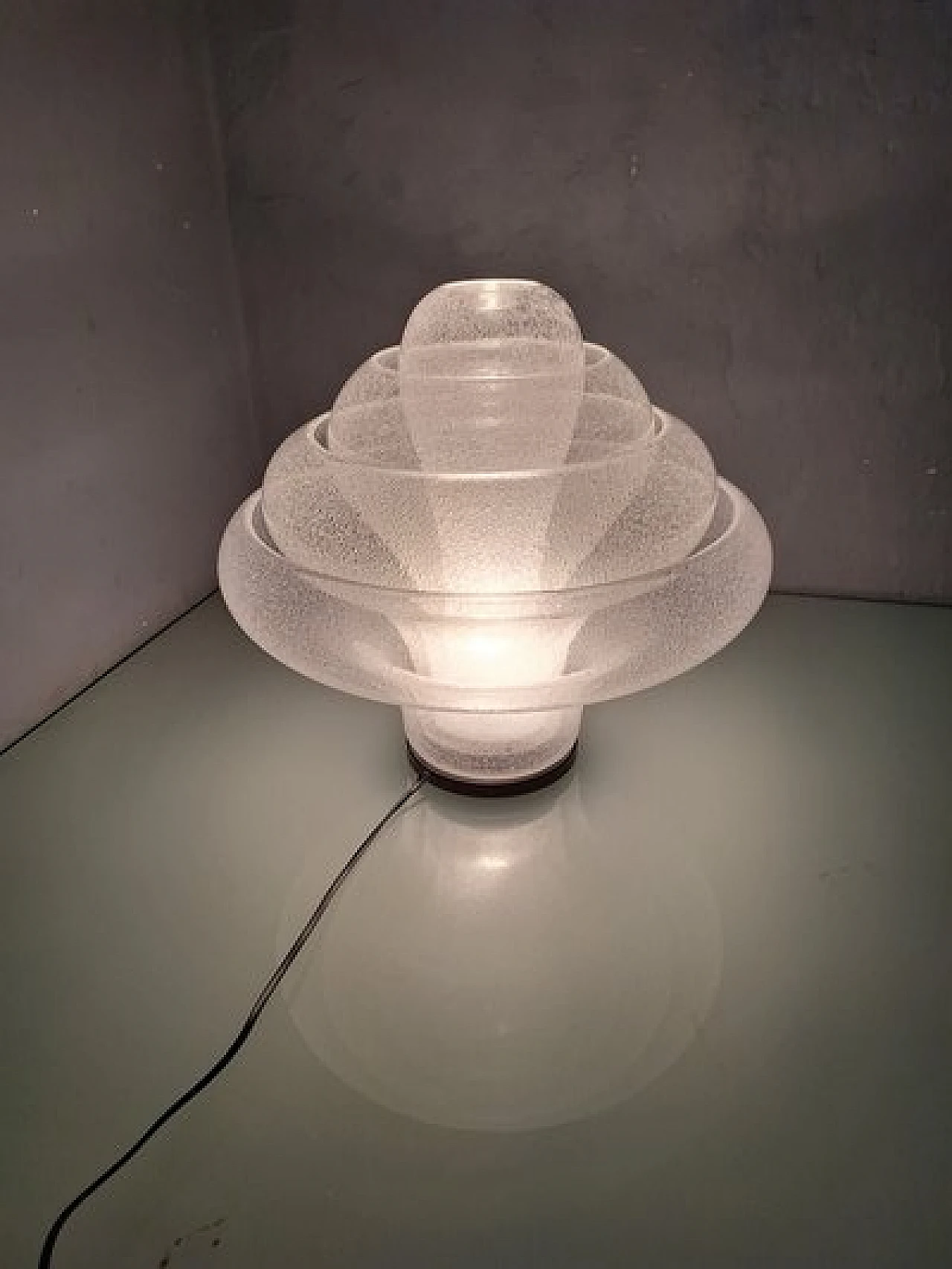 Lampada da tavolo Lotus Pullegous di C. Nason per Mazzega, anni '80 2