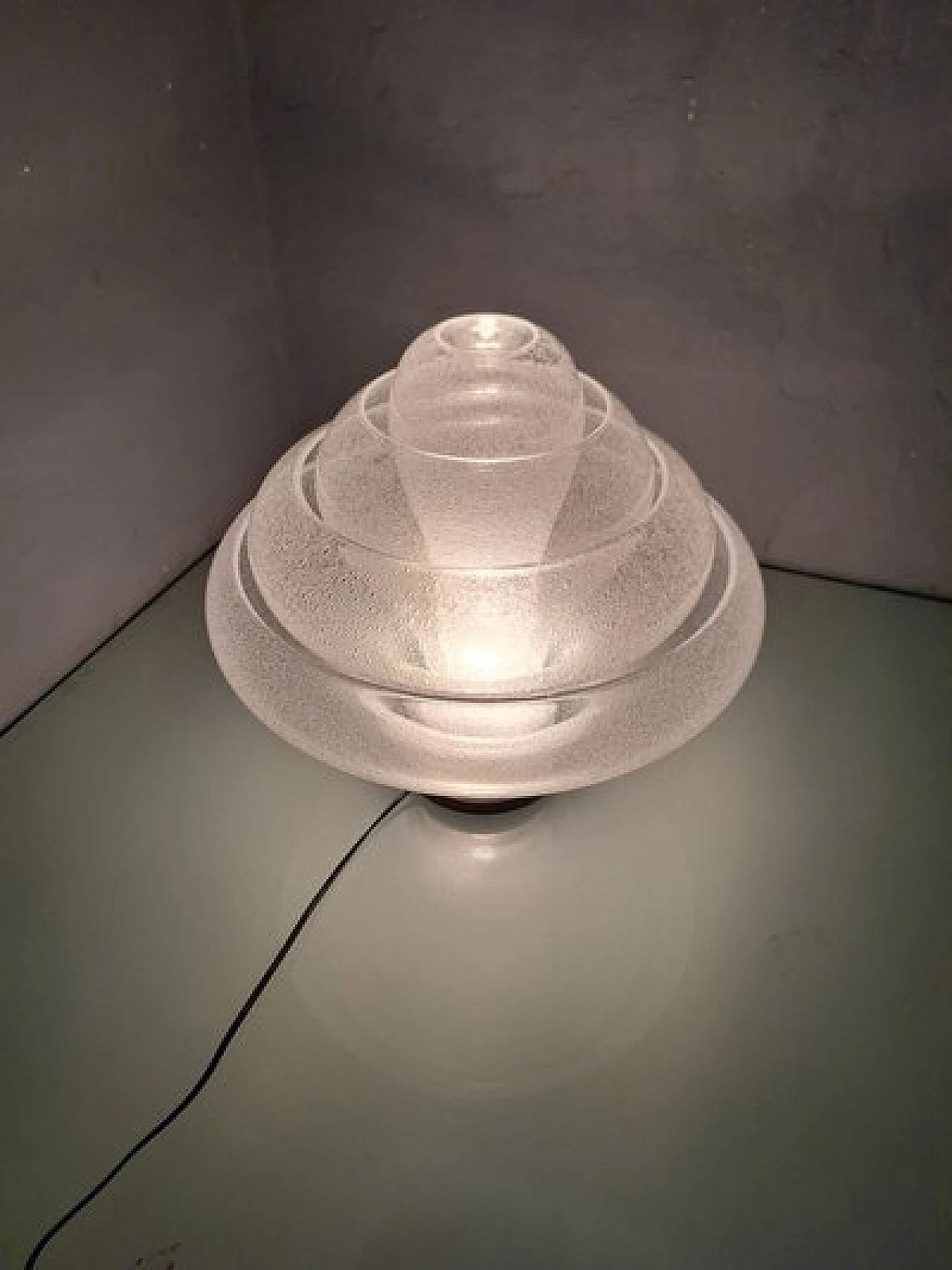 Lampada da tavolo Lotus Pullegous di C. Nason per Mazzega, anni '80 3