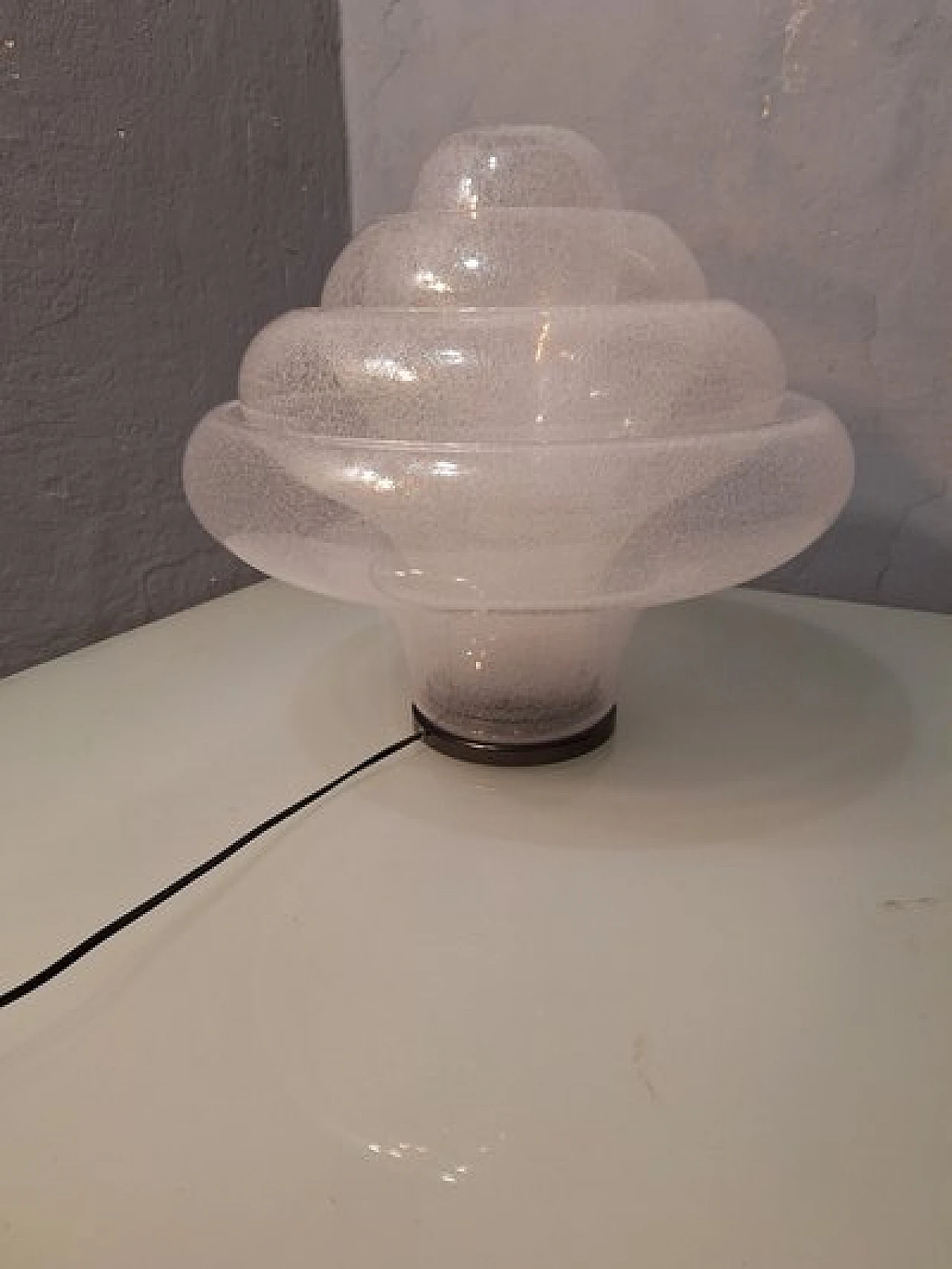 Lampada da tavolo Lotus Pullegous di C. Nason per Mazzega, anni '80 1