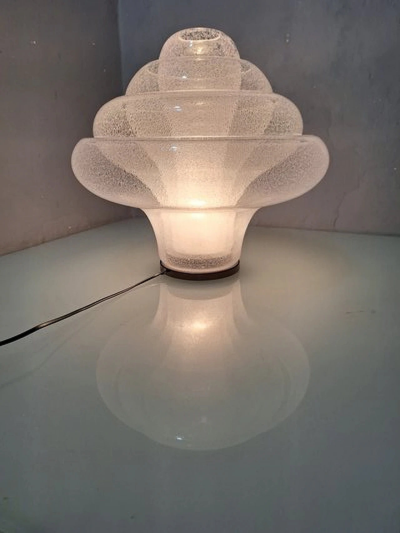 Lampada da tavolo Lotus Pullegous di C. Nason per Mazzega, anni '80 6