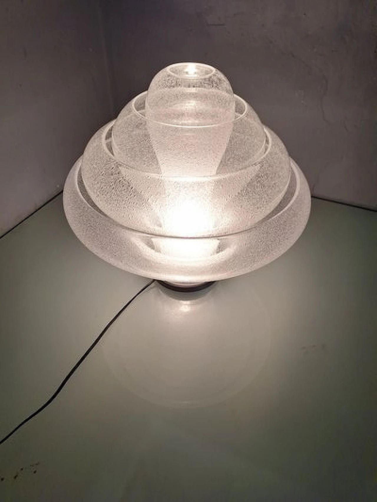 Lampada da tavolo Lotus Pullegous di C. Nason per Mazzega, anni '80 7