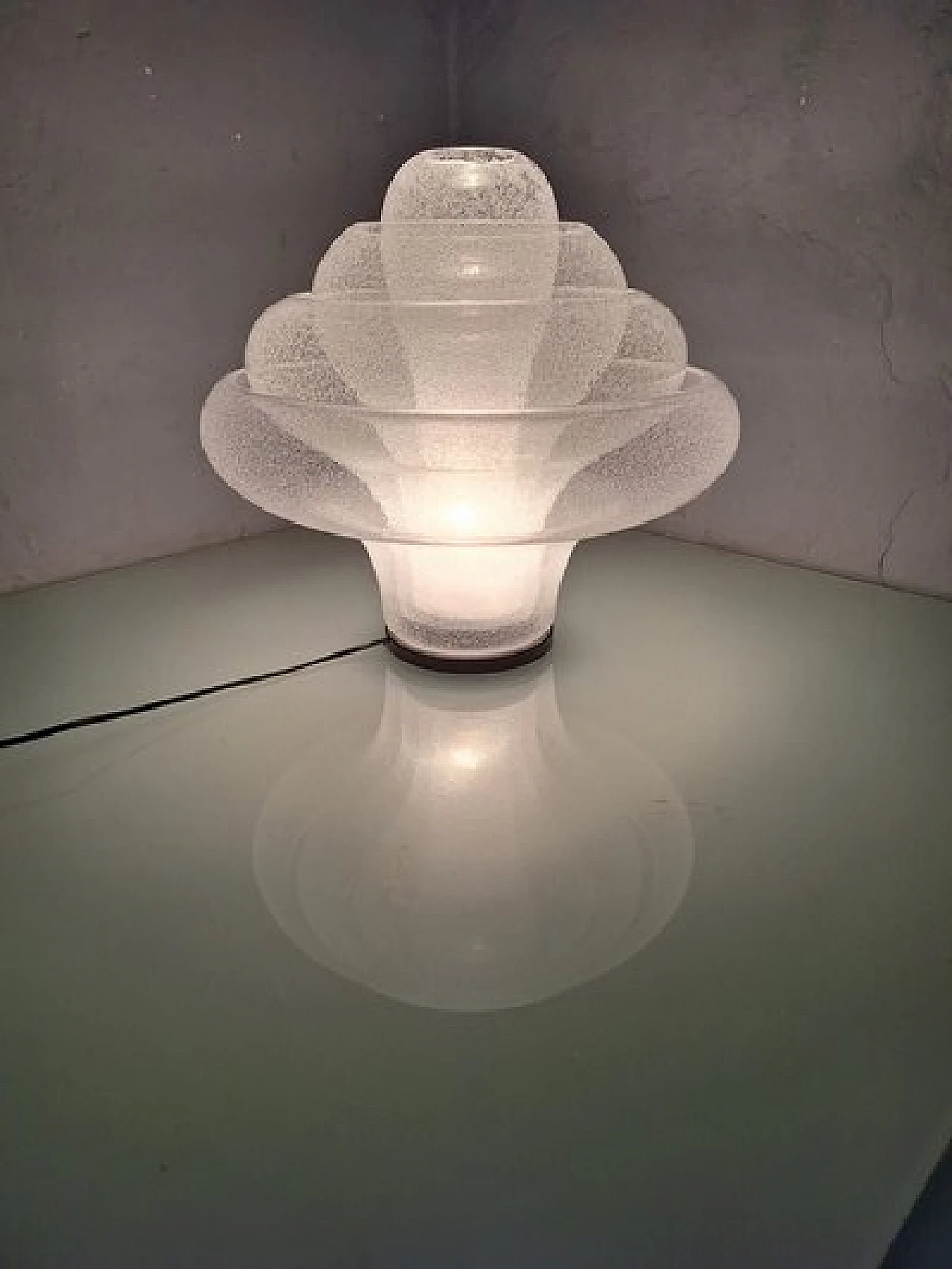 Lampada da tavolo Lotus Pullegous di C. Nason per Mazzega, anni '80 12