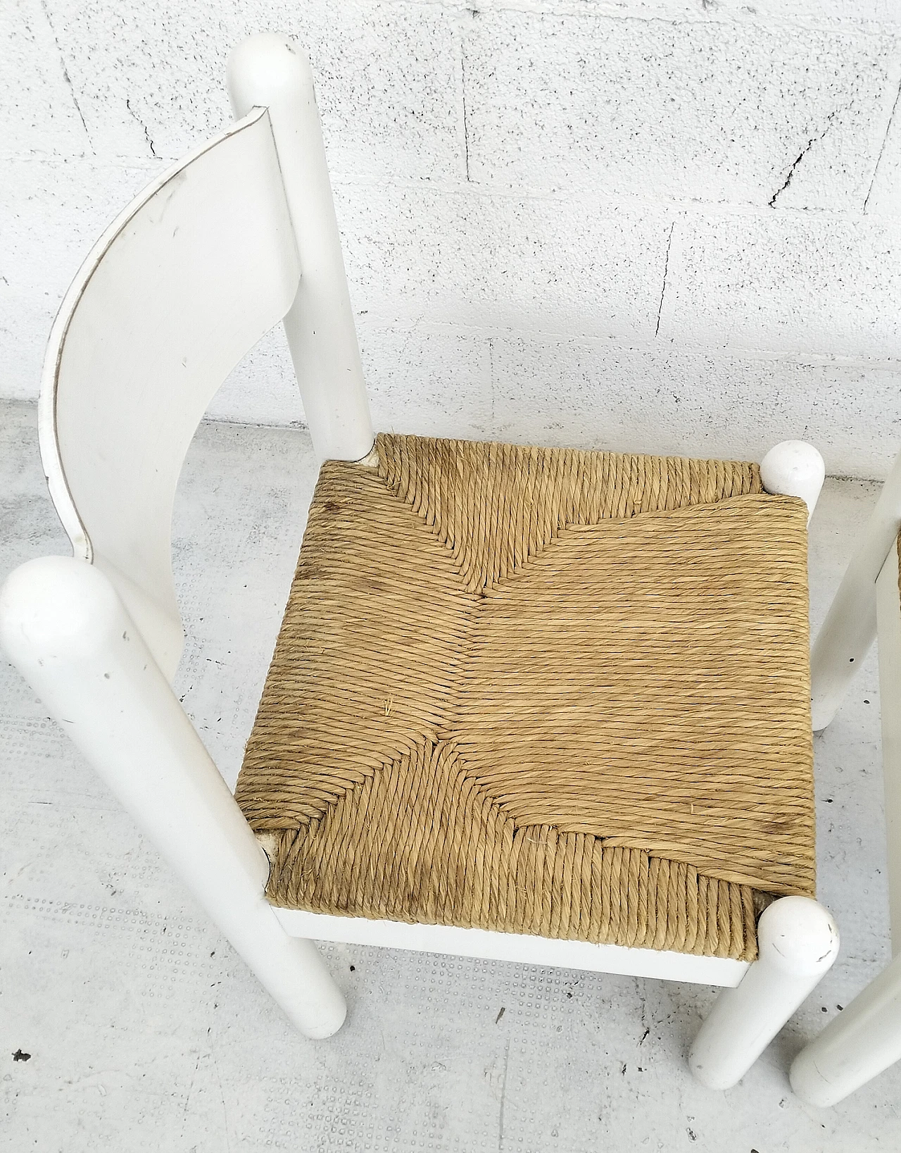 4 Chairs in white oak with woven seat, 1960s 7