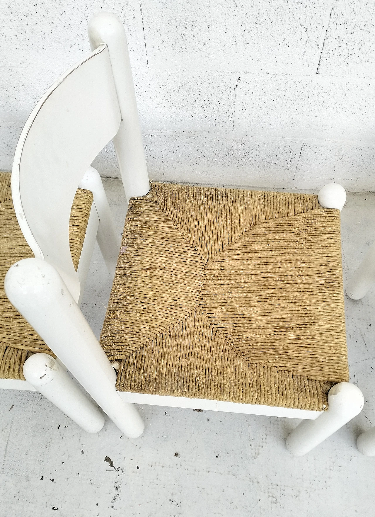 4 Chairs in white oak with woven seat, 1960s 8