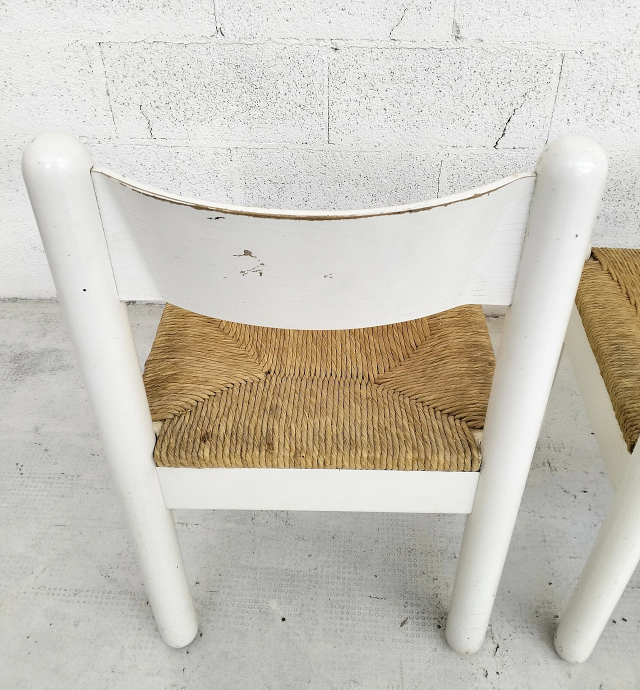 4 Chairs in white oak with woven seat, 1960s 11