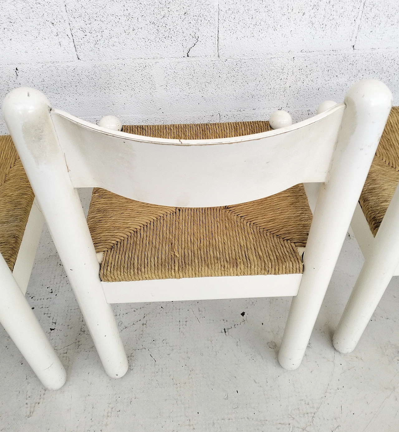 4 Chairs in white oak with woven seat, 1960s 13