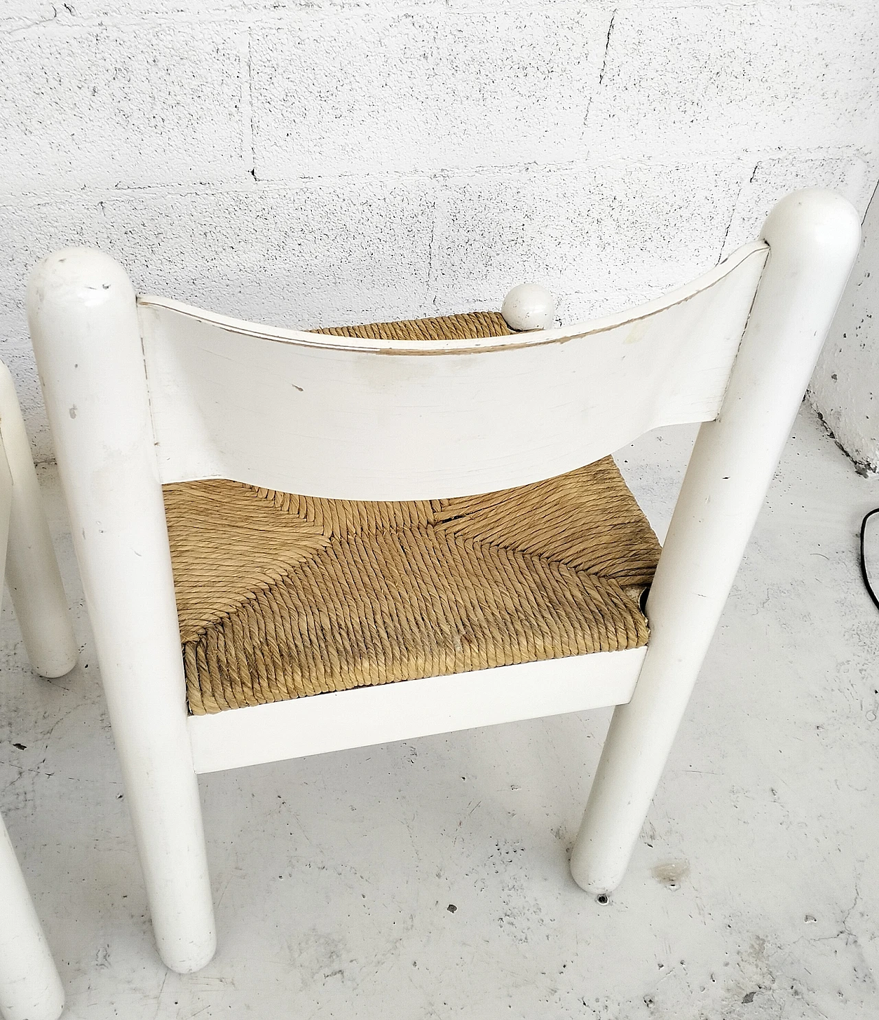 4 Chairs in white oak with woven seat, 1960s 14