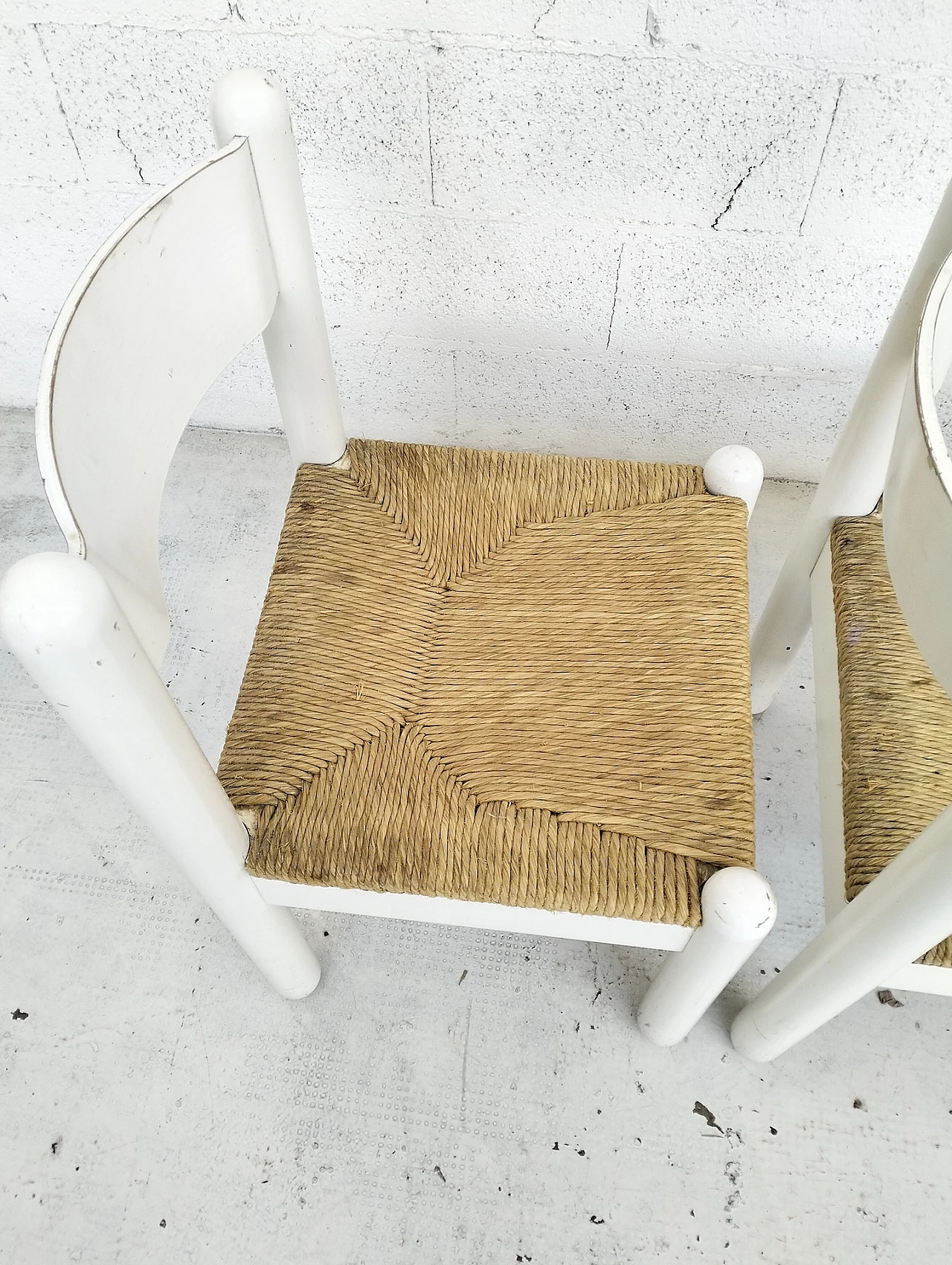 4 Chairs in white oak with woven seat, 1960s 17