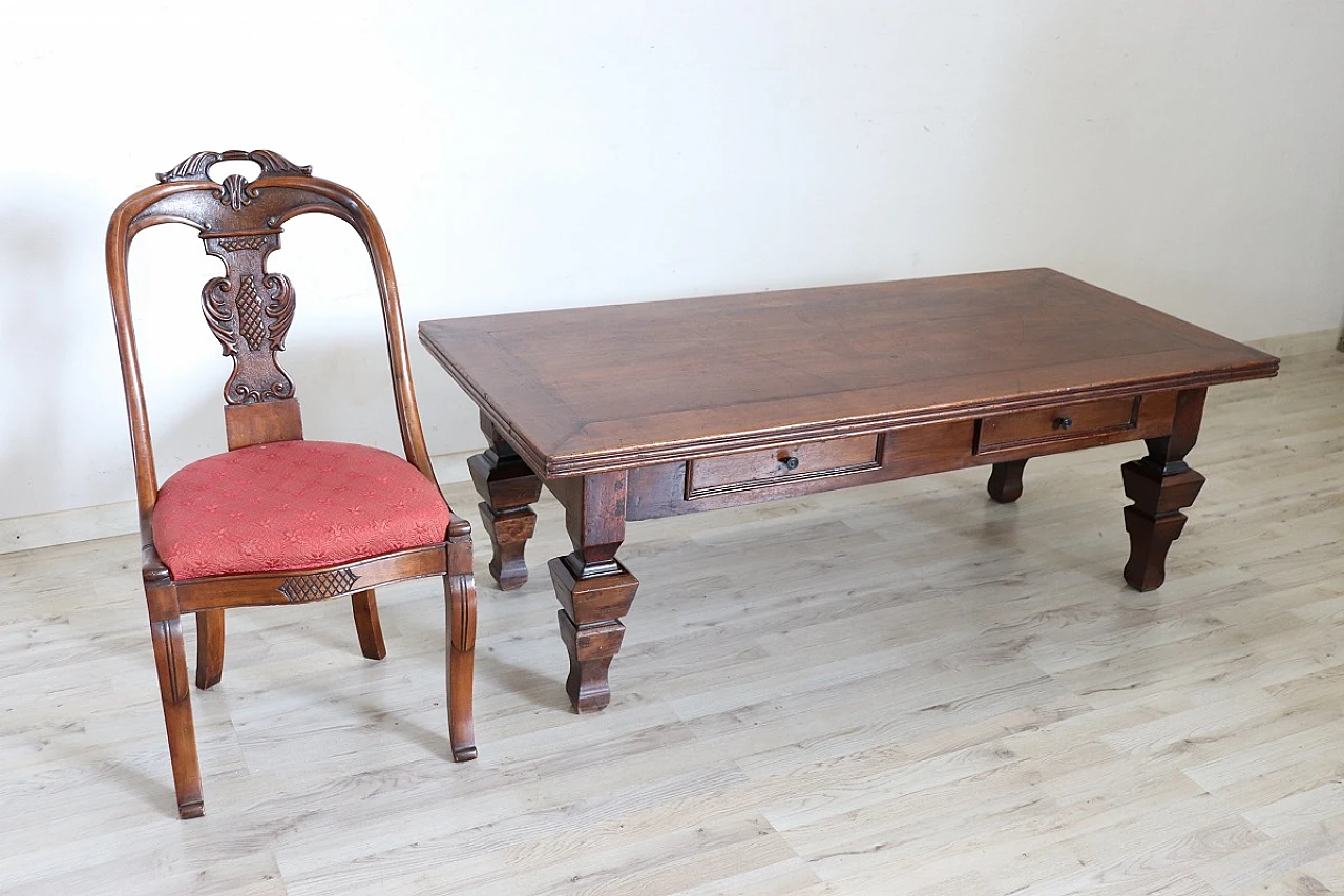 Solid walnut coffee table, 1980s 2