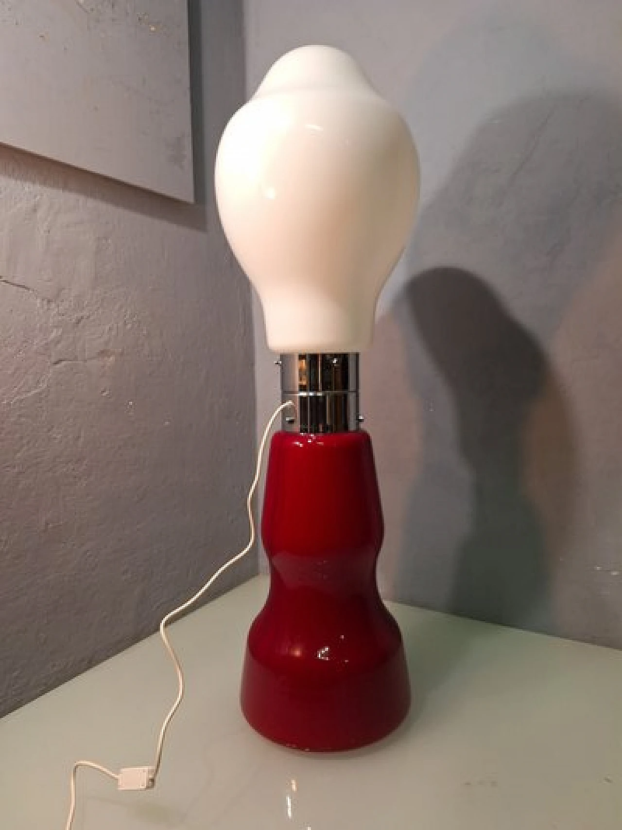 Lampada da terra Birillo rossa di Carlo Nason per Mazzega, anni '90 10