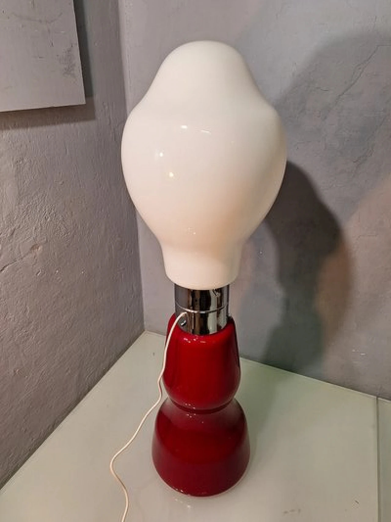 Lampada da terra Birillo rossa di Carlo Nason per Mazzega, anni '90 12