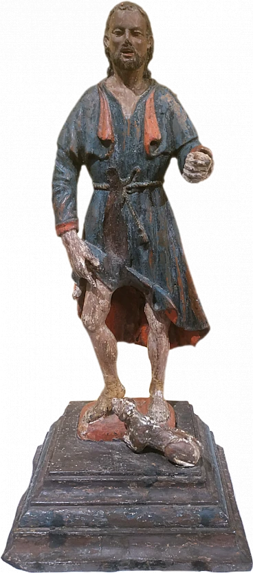 Polychrome wooden sculpture depicting St. Roch, 18th century