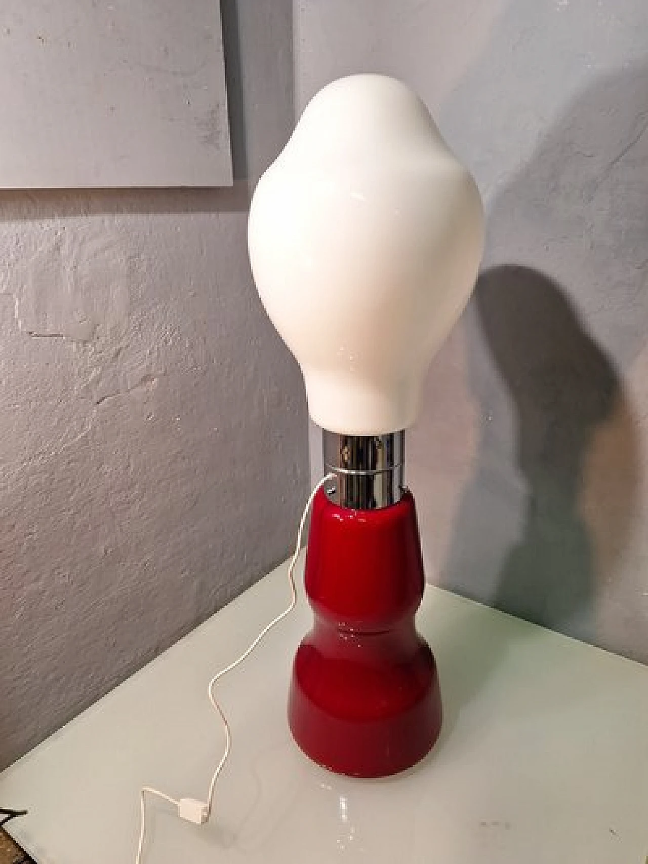 Lampada da terra Birillo rossa di Carlo Nason per Mazzega, anni '90 13