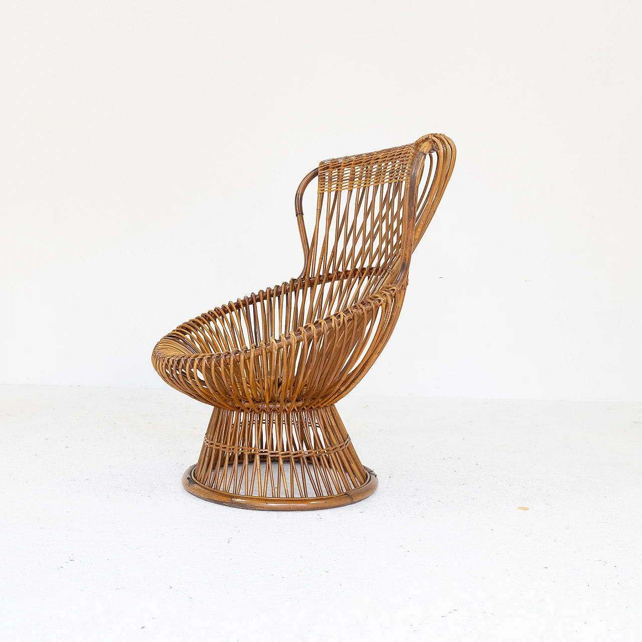 Rush and wicker Margherita armchair by Franco Albini, 1950s 5