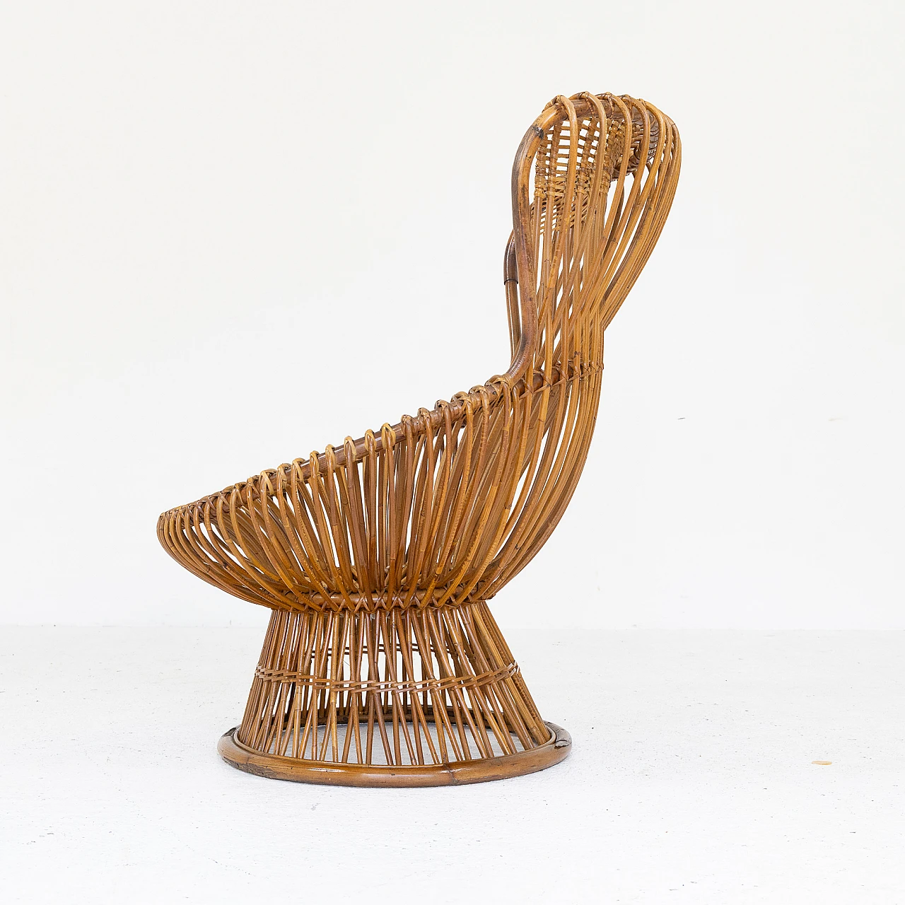 Rush and wicker Margherita armchair by Franco Albini, 1950s 6