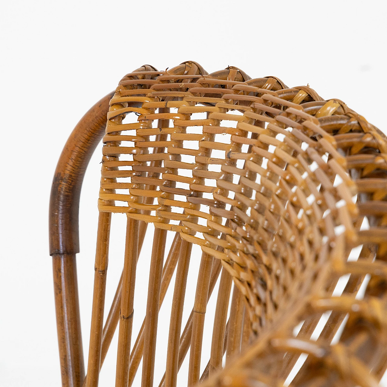 Rush and wicker Margherita armchair by Franco Albini, 1950s 7