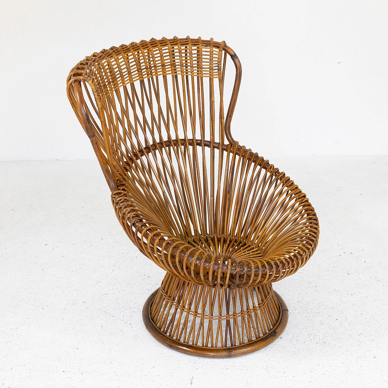 Rush and wicker Margherita armchair by Franco Albini, 1950s 10