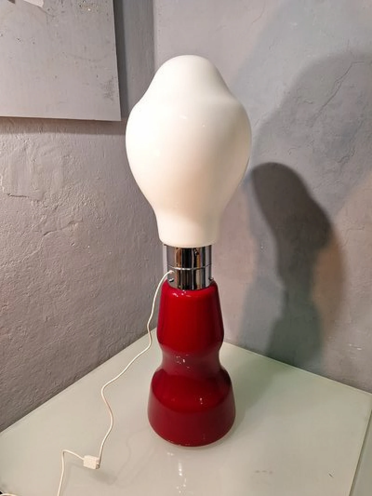 Lampada da terra Birillo rossa di Carlo Nason per Mazzega, anni '90 14