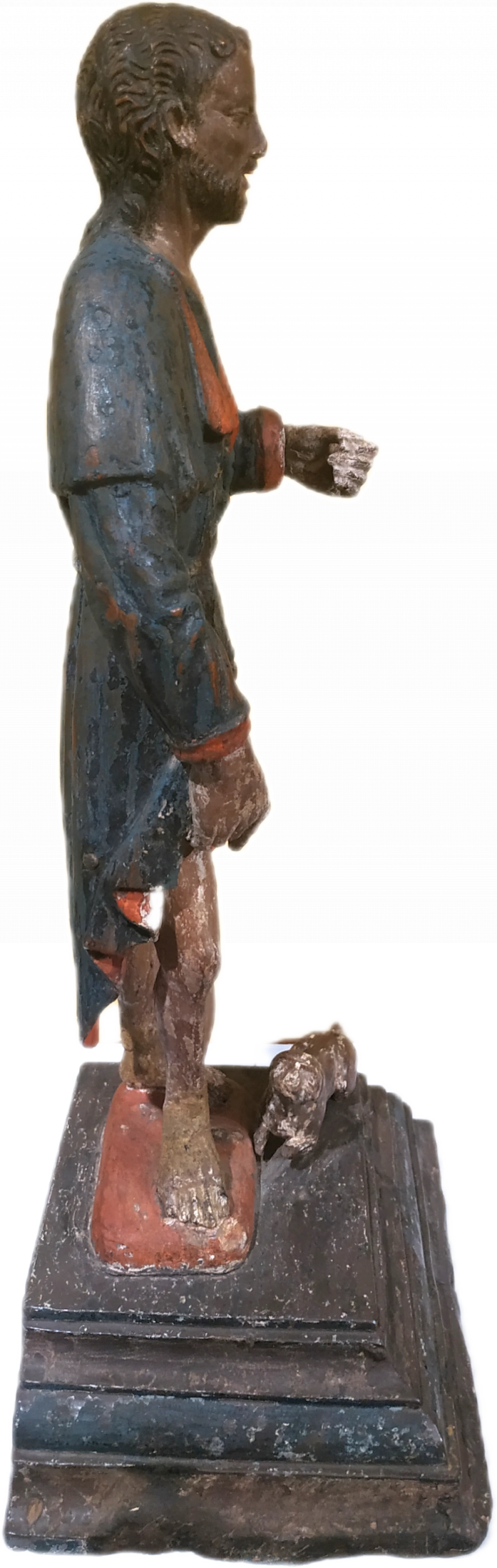 Polychrome wooden sculpture depicting St. Roch, 18th century 3