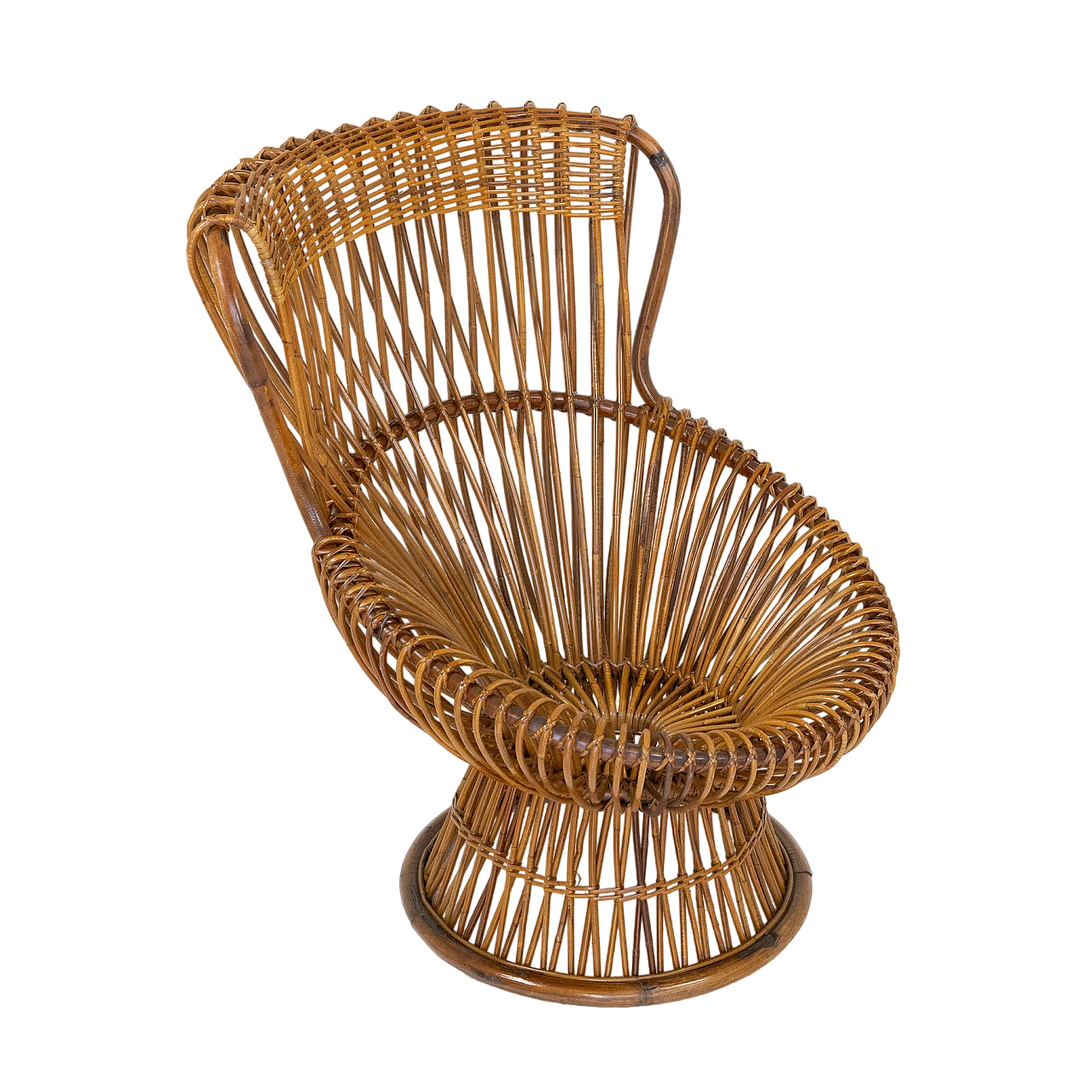 Rush and wicker Margherita armchair by Franco Albini, 1950s 12