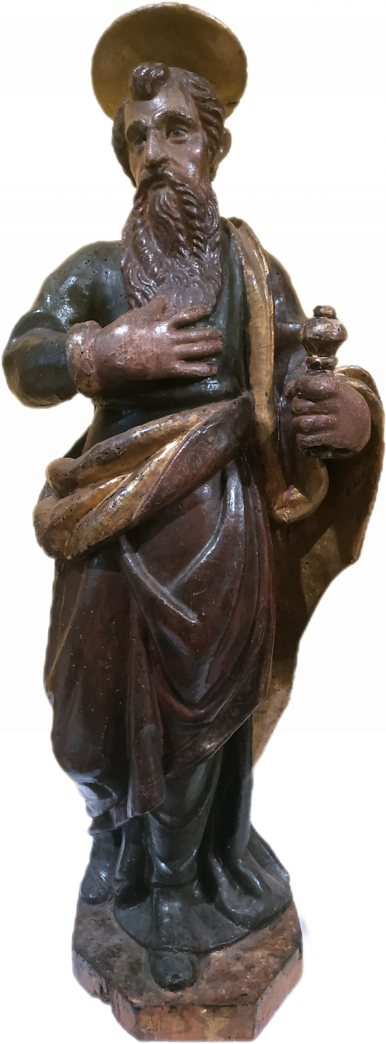 Polychrome wooden sculpture depicting St. Paul, 18th century 12