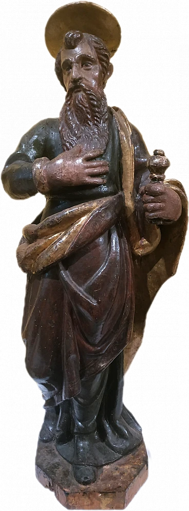 Polychrome wooden sculpture depicting St. Paul, 18th century