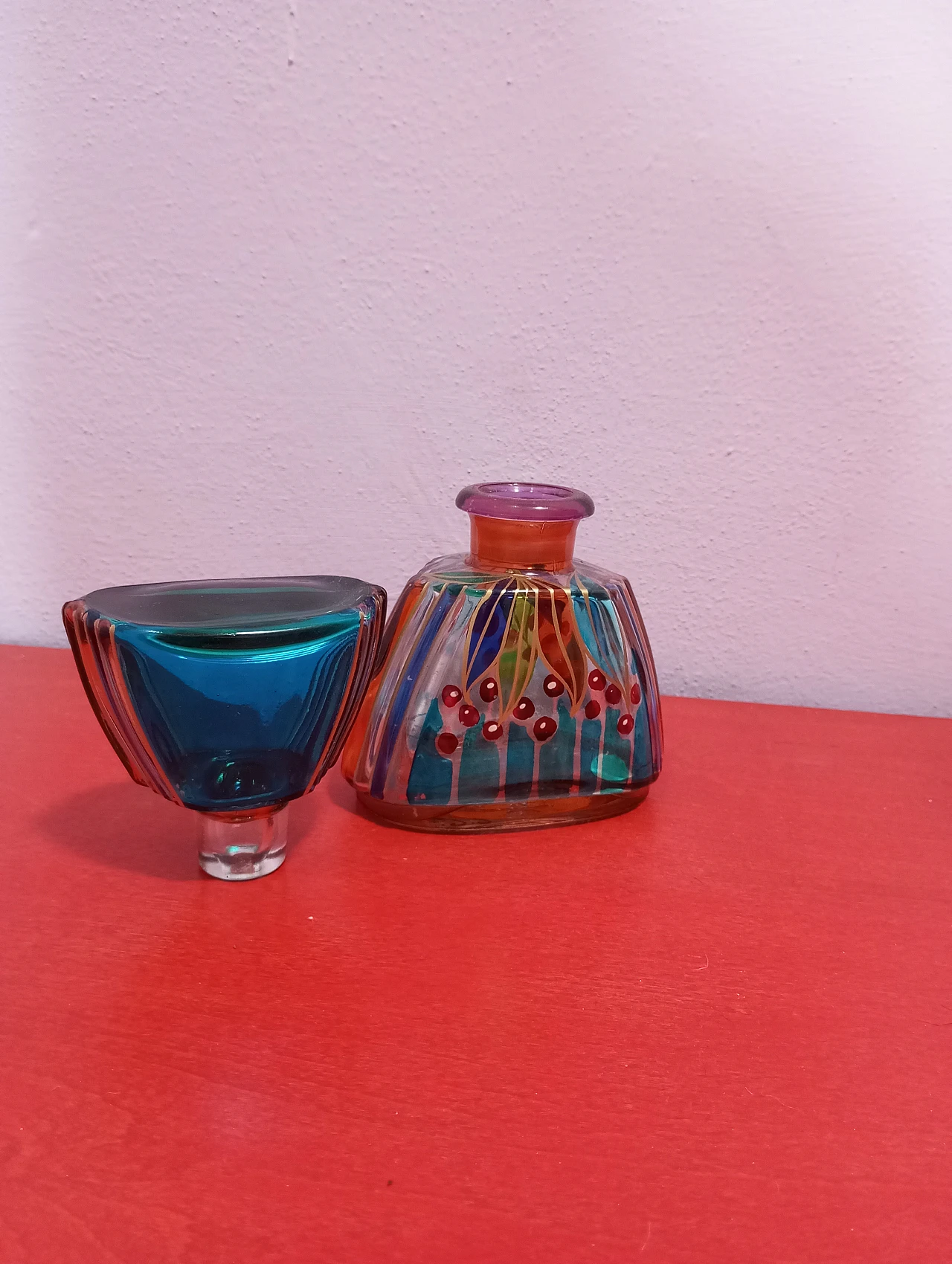 Hand-decorated glass perfume bottle, 1980s 4