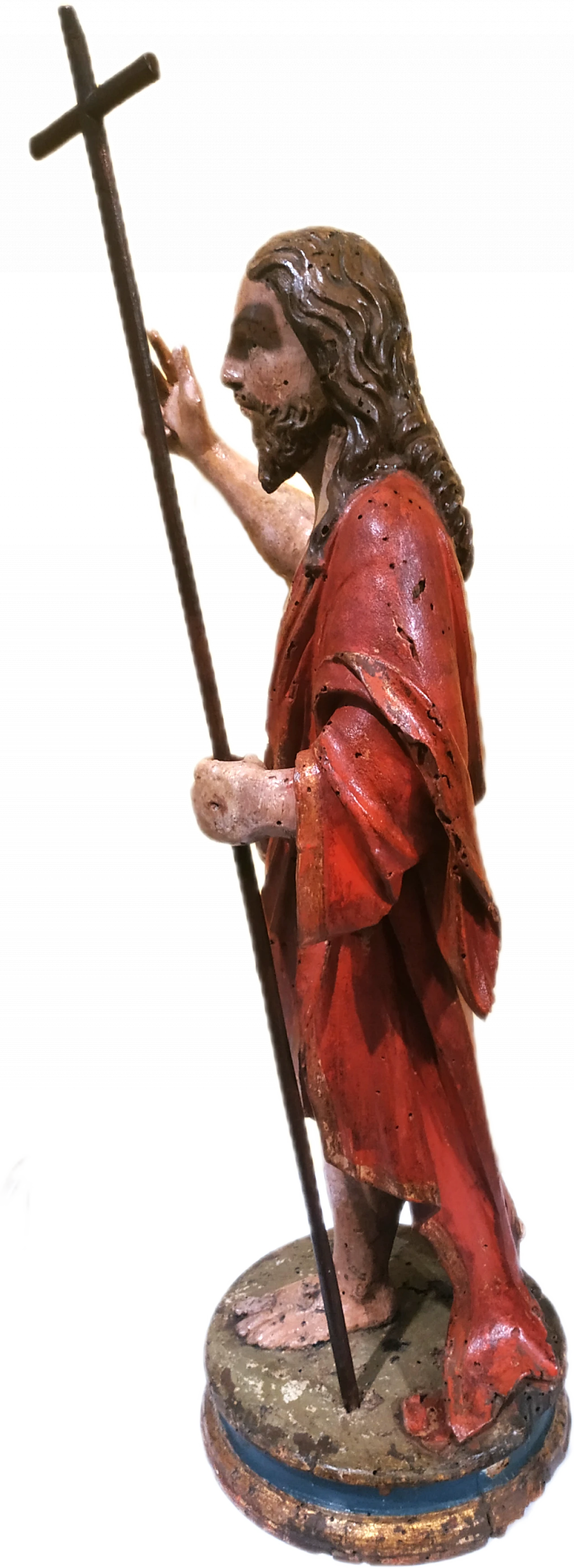 Scultura in legno policroma raffigurante Cristo risorto, '700 3