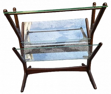 Wood and glass magazine rack by Cesare Lacca for Cassina, 1950s