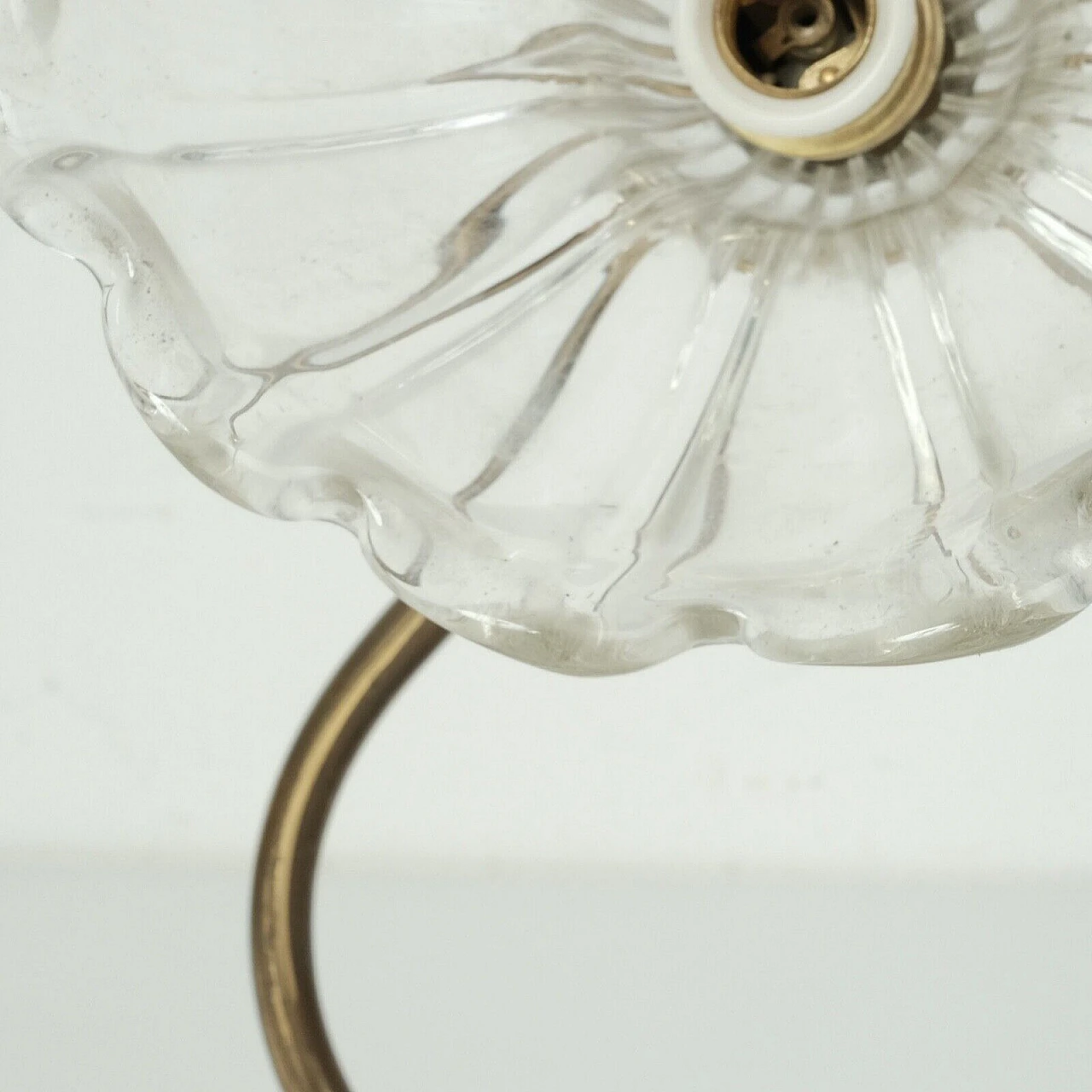 Table lamp with glass bellflower shade, 1950s 10