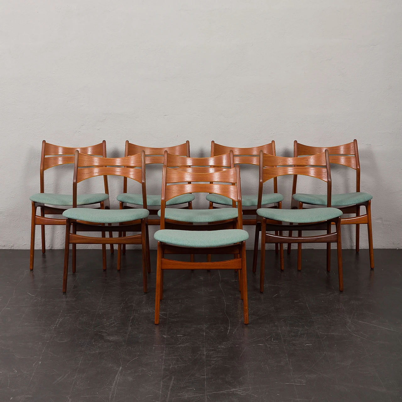 8 Chairs 310 by E. Buch for Christian Christensen Møbelfabrik, 1960s 2