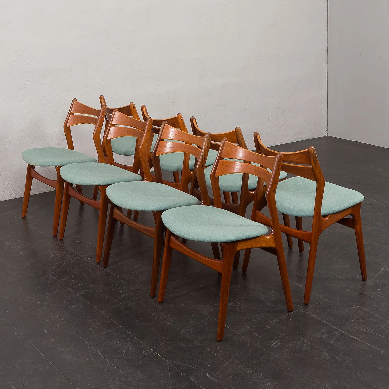 8 Chairs 310 by E. Buch for Christian Christensen Møbelfabrik, 1960s 6