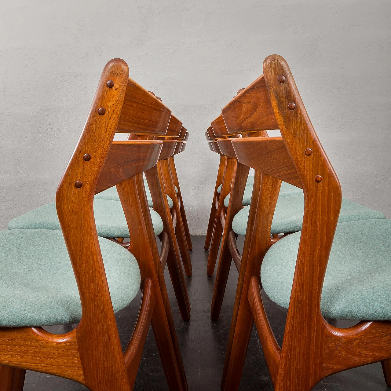 8 Chairs 310 by E. Buch for Christian Christensen Møbelfabrik, 1960s 7