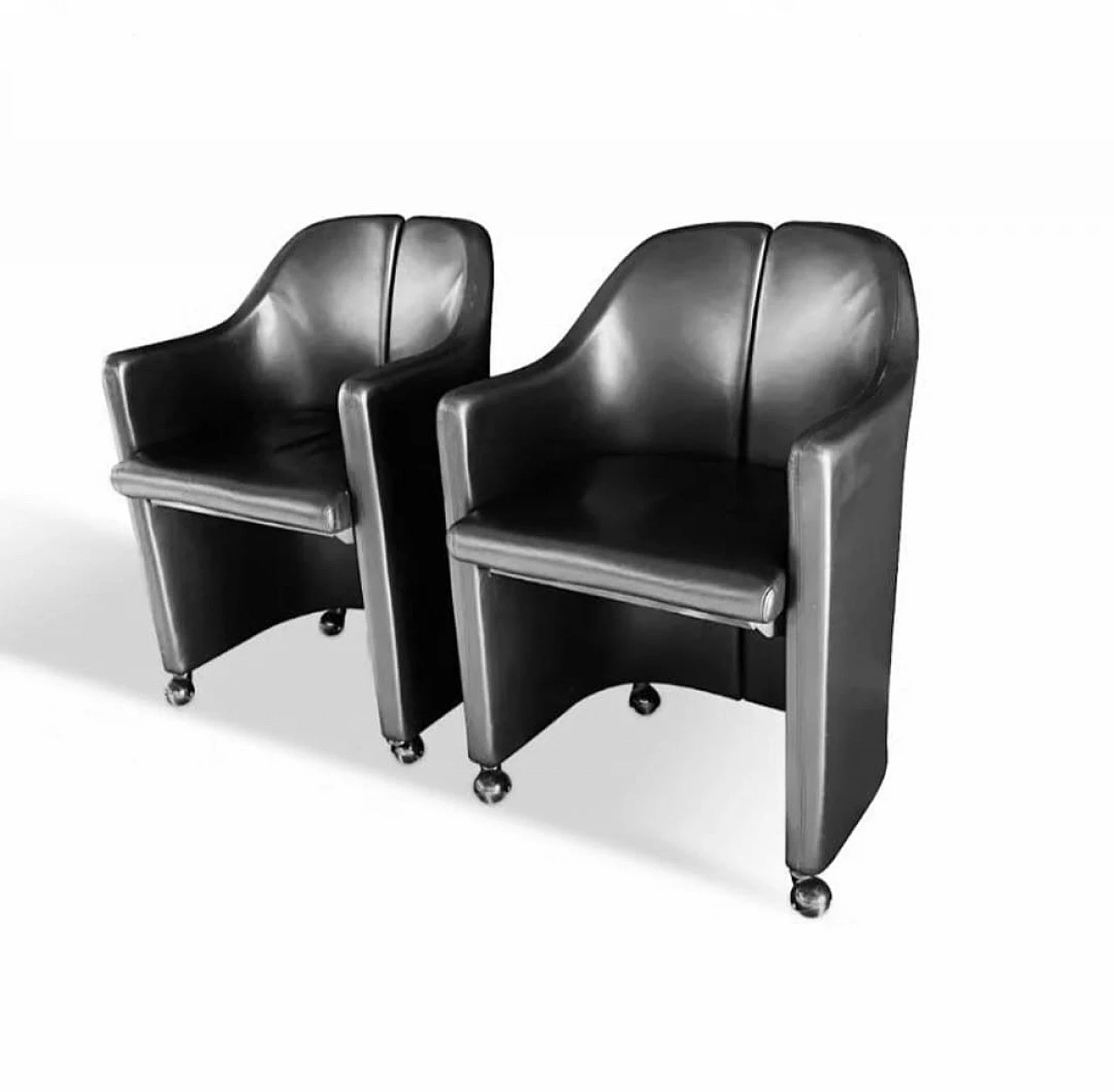 Pair of S142 armchairs by Eugenio Gerli for Tecno, 1990s 2