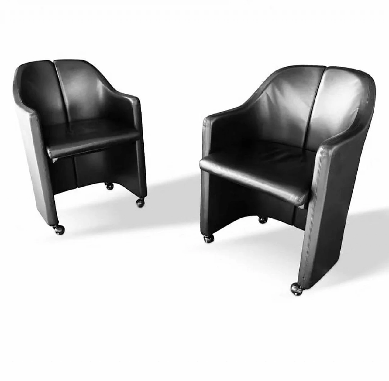 Pair of S142 armchairs by Eugenio Gerli for Tecno, 1990s 3