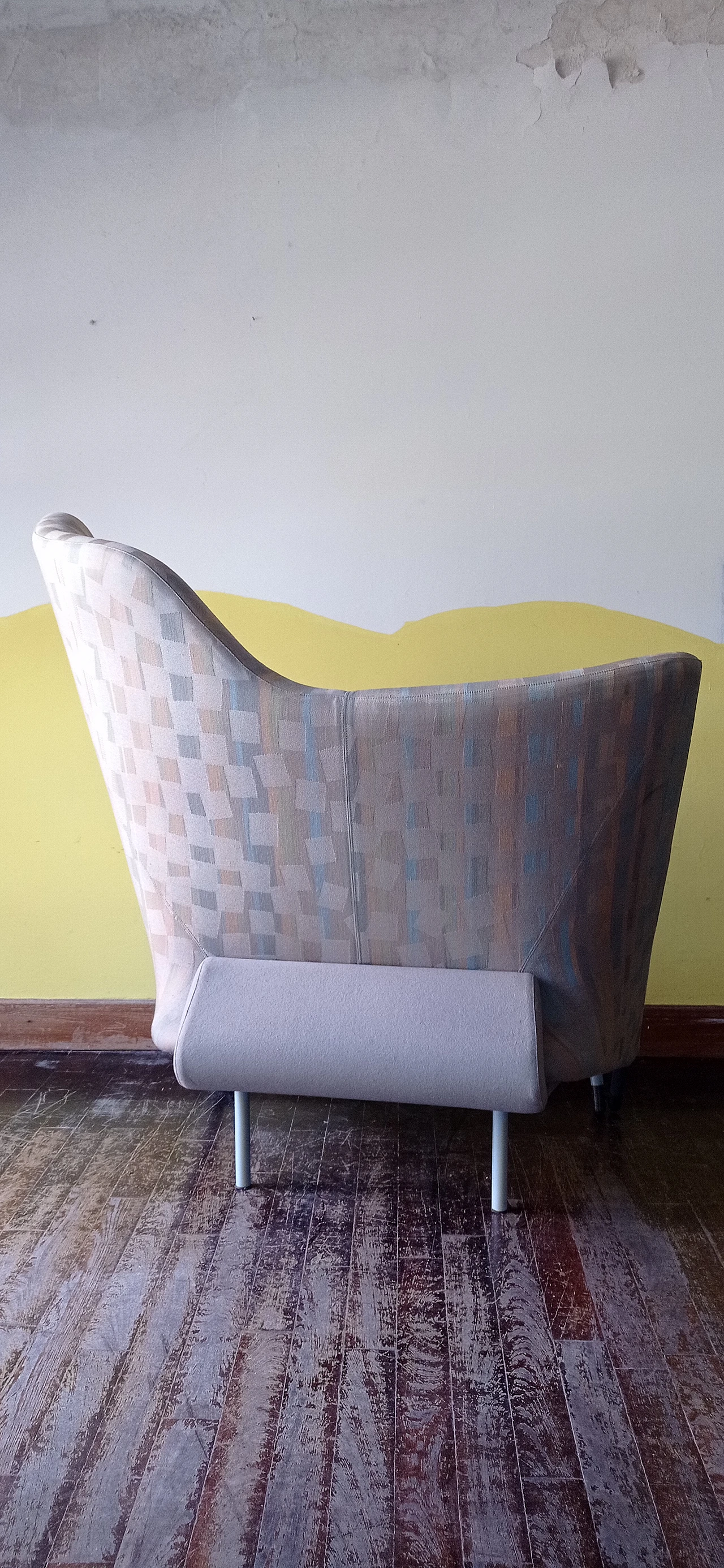 Torsi armchair in geometric fabric by Paolo Deganello for Cassina 114