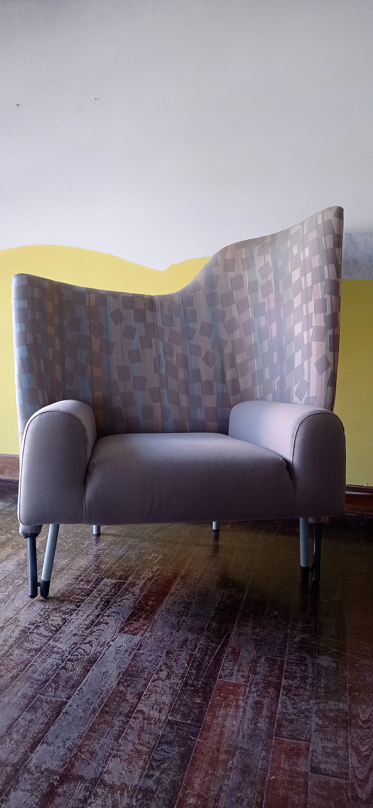Torsi armchair in geometric fabric by Paolo Deganello for Cassina 150